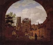 Jan van der Heyden Church of the scenery oil